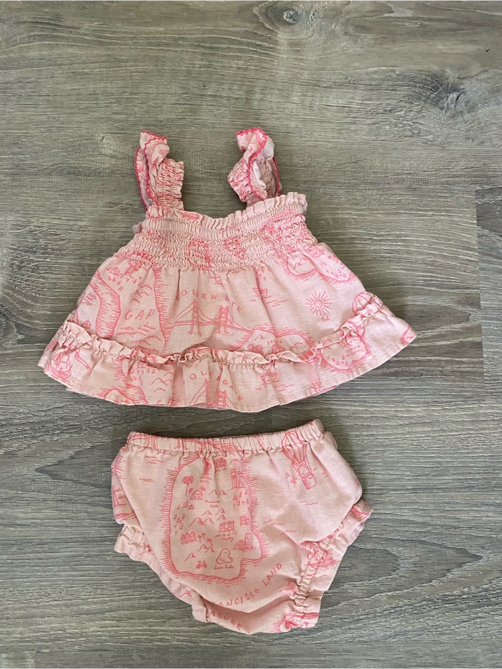 GAP Pink Ruffle Two-Piece Outfit Set - Picture 2 of 3